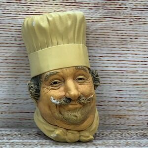 Vintage Bosson's England Chef Head Wall Art Hanging‎ Decor 1971